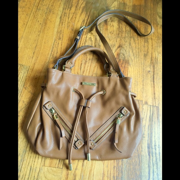Free! 9 West Brown Gold Purse Crossbody & Handles - Picture 3 of 8
